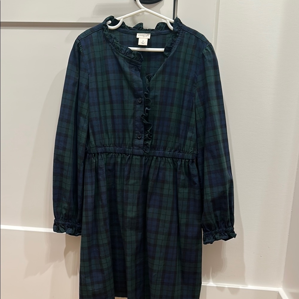 Plaid Girls Dress - Green and Blue